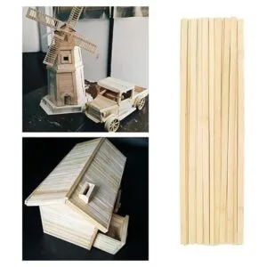 50 tiras de madera finas de bambú natural de 15.5 pulgadas_5