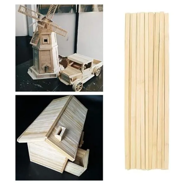 50 tiras de madera finas de bambú natural de 15.5 pulgadas_5