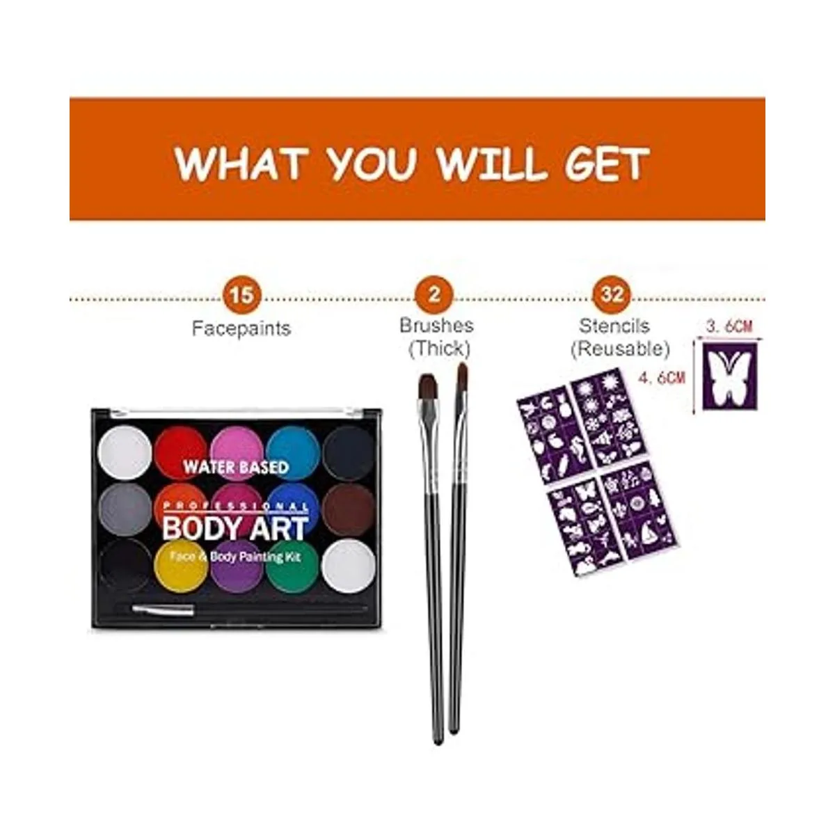 Kit de pintura facial para niños y adultos pintura de_3