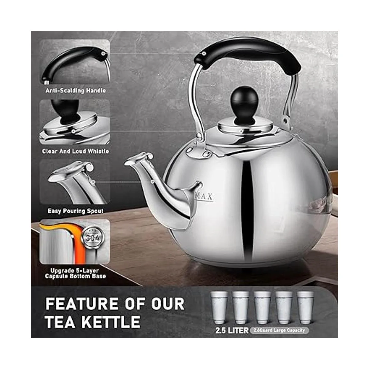 DclobTop Hervidor de té con silbato para estufa 2.5_2