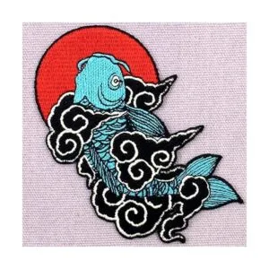Parche bordado con diseño de peces Koi japoneses para_3