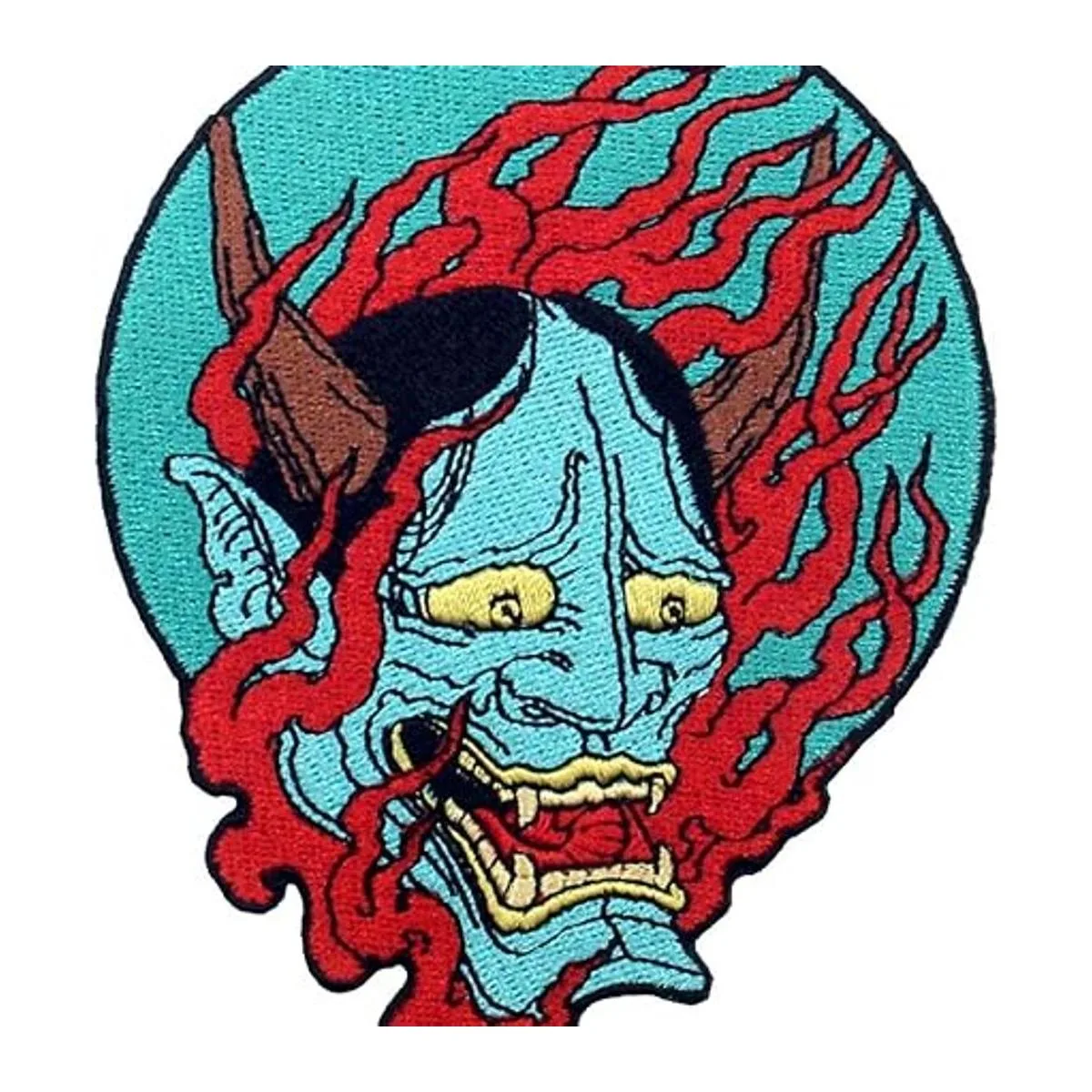 Parche bordado de Samurai Hannya oni para coser o planchar_2