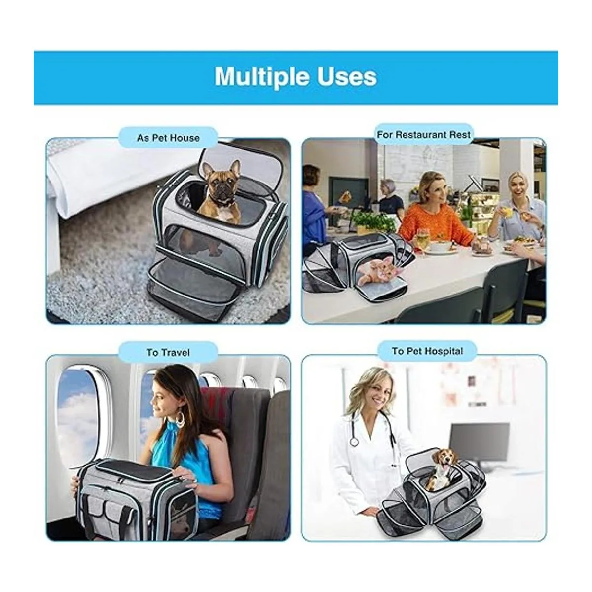 Maskeyon Porta mascotas aprobado por aerolíneas. Grande