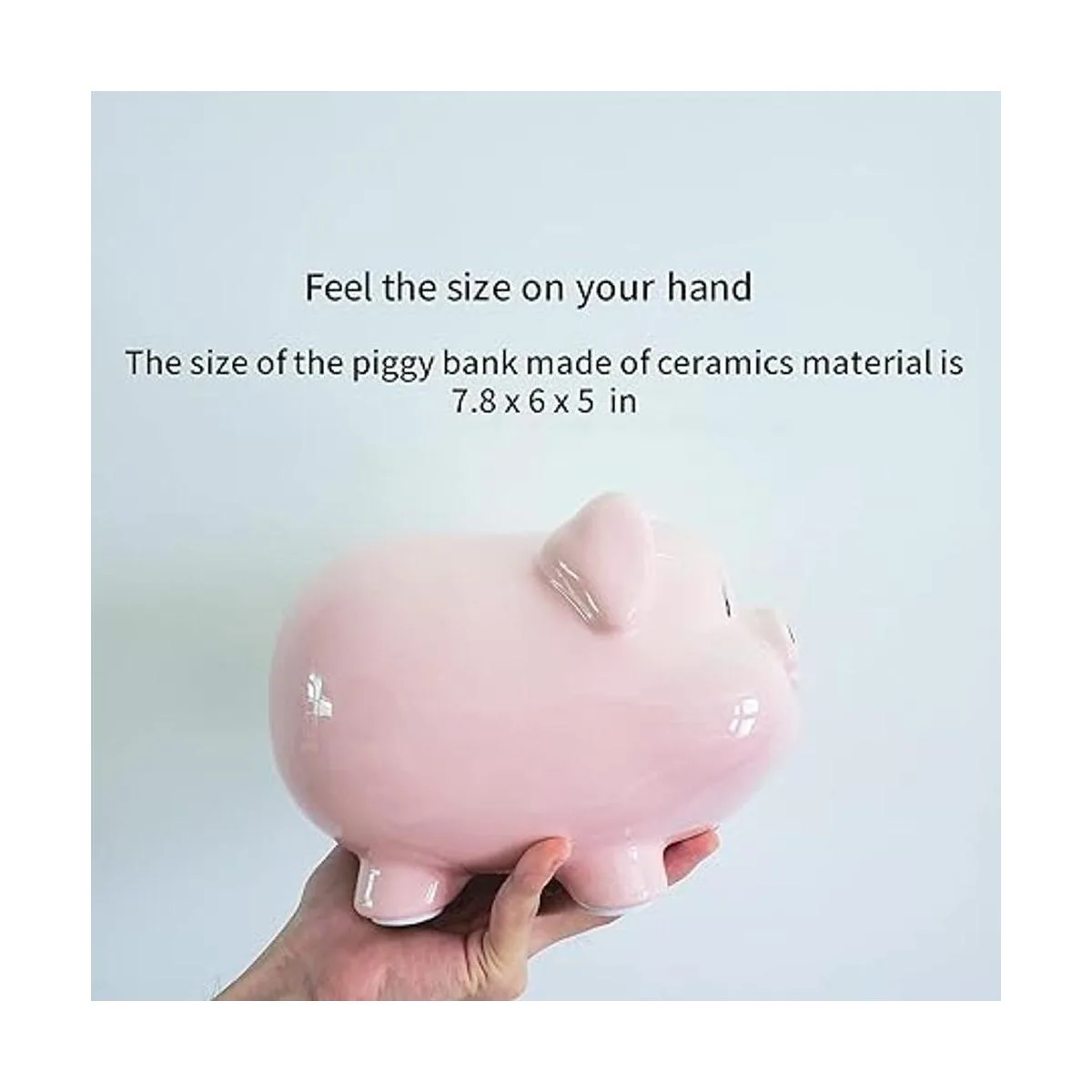 Alcancía para adultos niñas cerdo rosa de cerámica_4