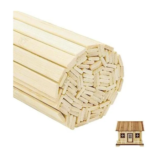 50 tiras de madera finas de bambú natural de 15.5 pulgadas_1