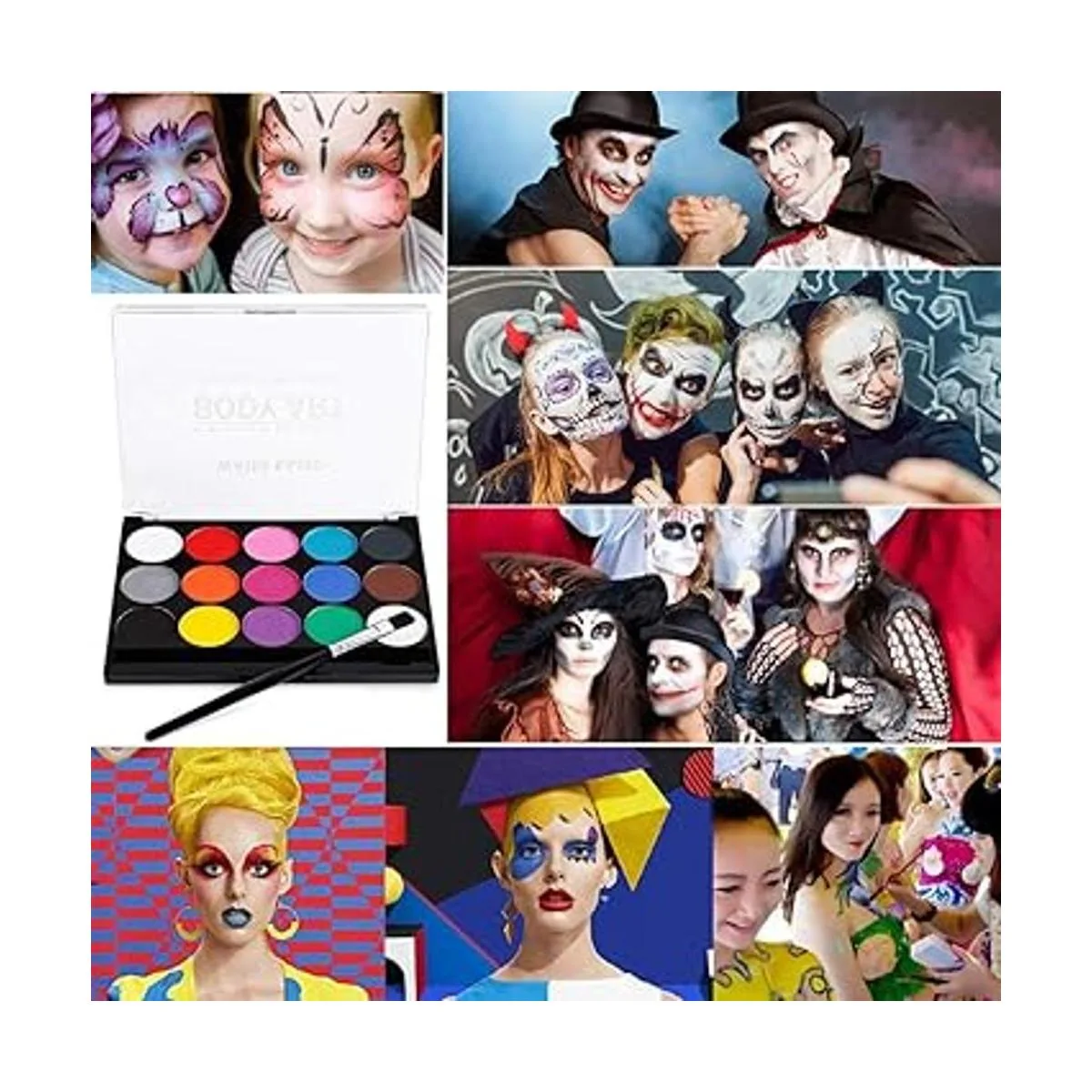 Kit de pintura facial para niños y adultos pintura de_4