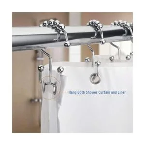 Amazer Anillos de cortina de ducha ganchos de ducha_4