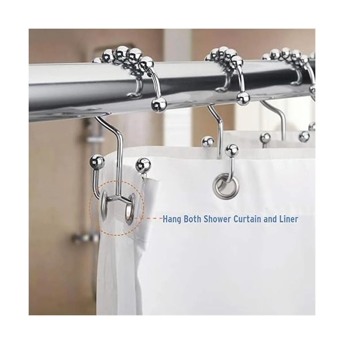 Amazer Anillos de cortina de ducha ganchos de ducha_4