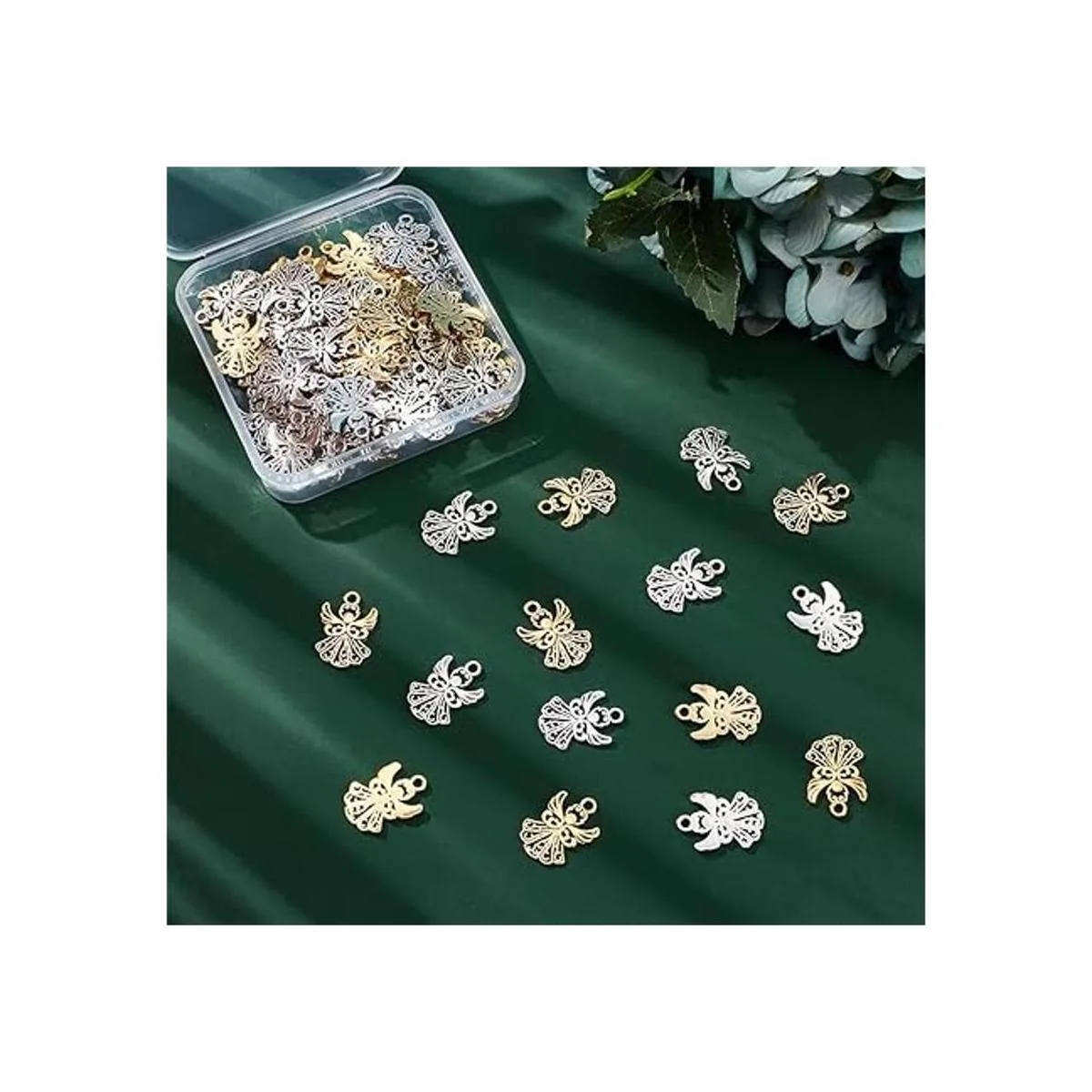 PH PandaHall Acerca de 56 dijes de corona de aleación de