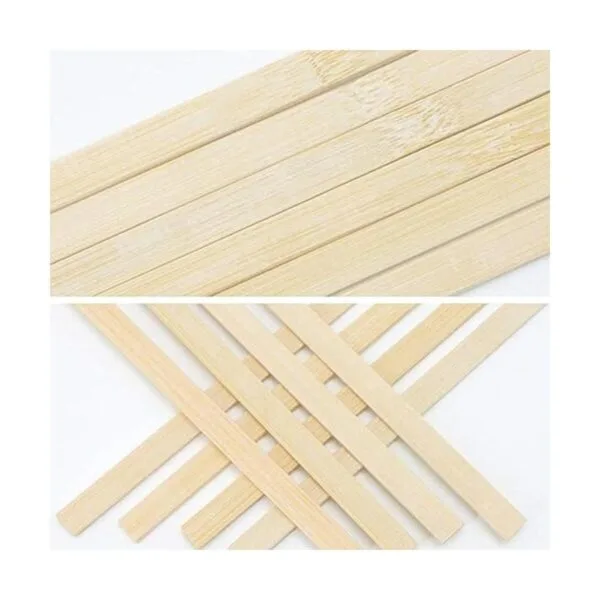 50 tiras de madera finas de bambú natural de 15.5 pulgadas_2