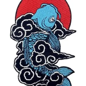 Parche bordado con diseño de peces Koi japoneses para_2