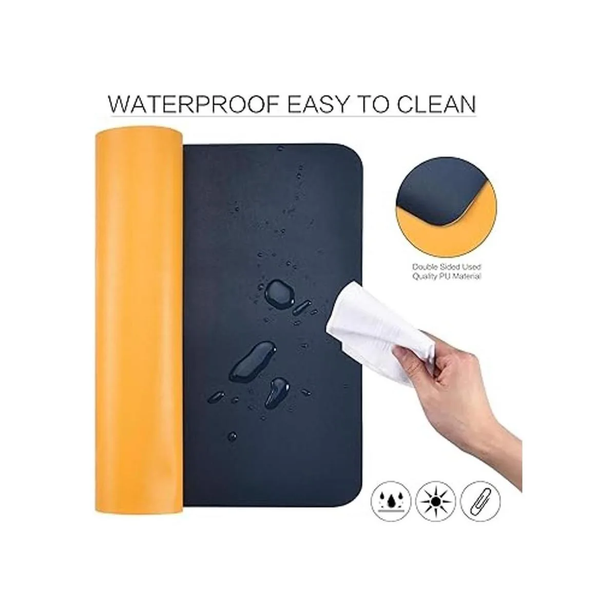 Alfombrilla de cuero sintético PU antideslizante para_3