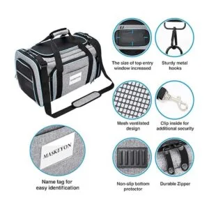 Maskeyon Porta mascotas aprobado por aerolíneas. Grande