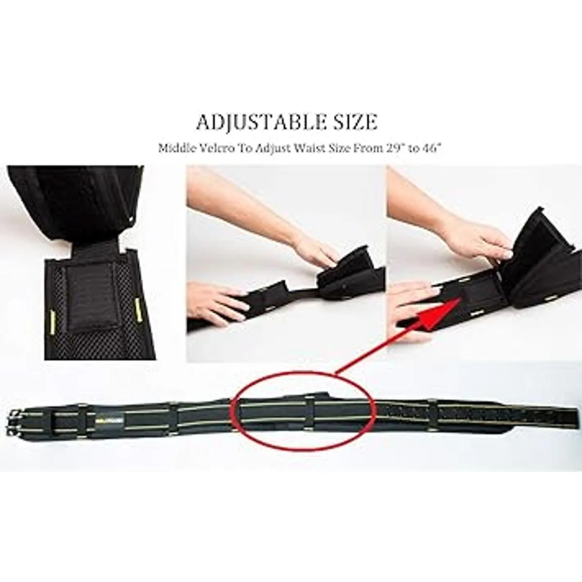 Cinturón de herramientas acolchado con anillo en D para