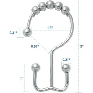 Amazer Anillos de cortina de ducha ganchos de ducha_2