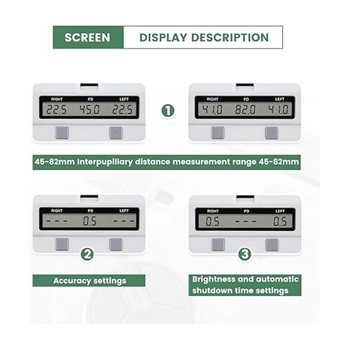 Huanyu Pupilómetro óptico digital 1.772 3.228 in_5