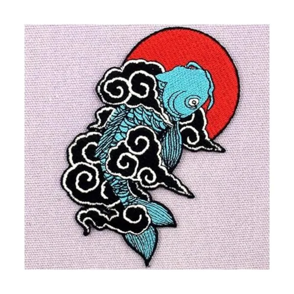 Parche bordado con diseño de peces Koi japoneses para_4
