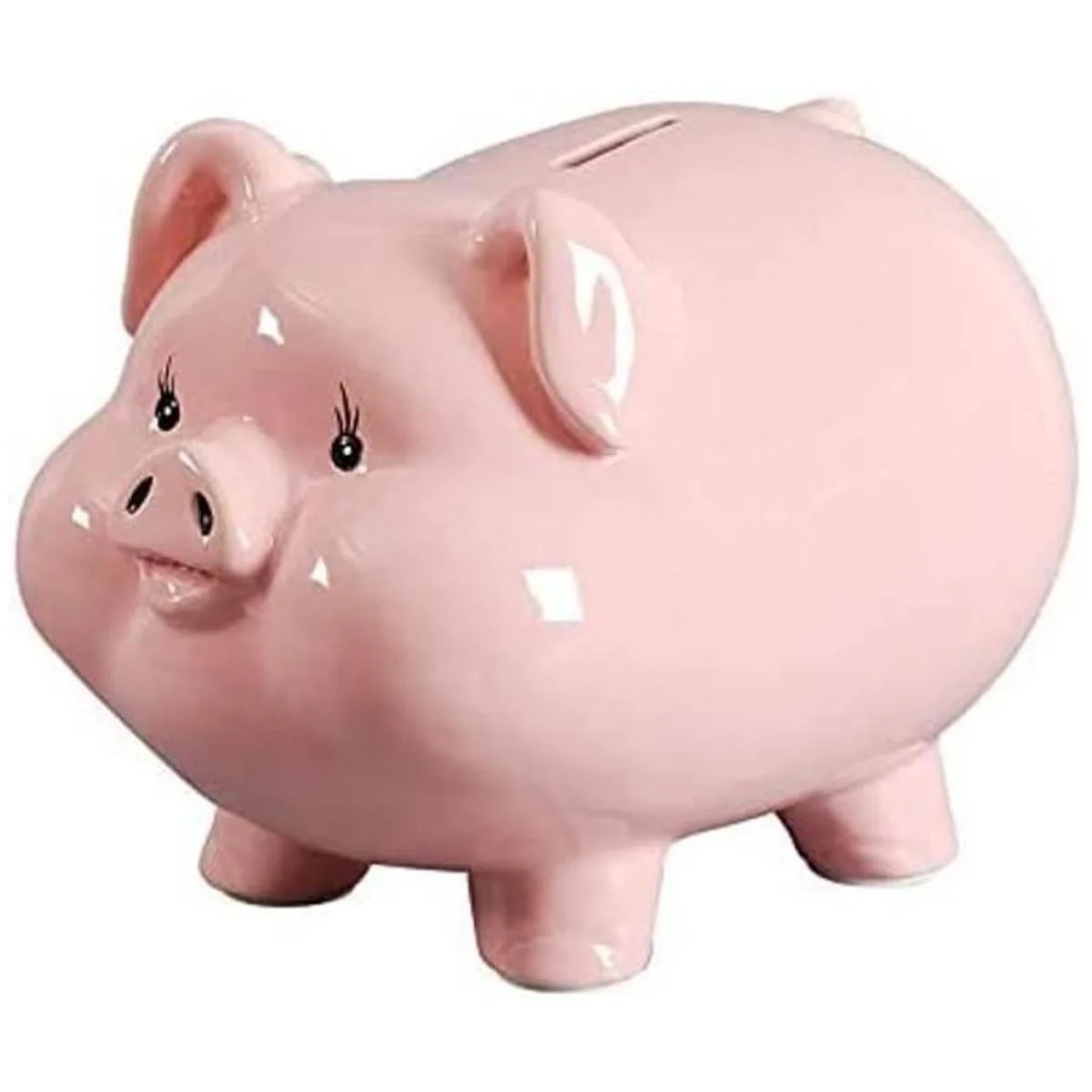 Alcancía para adultos niñas cerdo rosa de cerámica_1