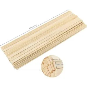 50 tiras de madera finas de bambú natural de 15.5 pulgadas_3