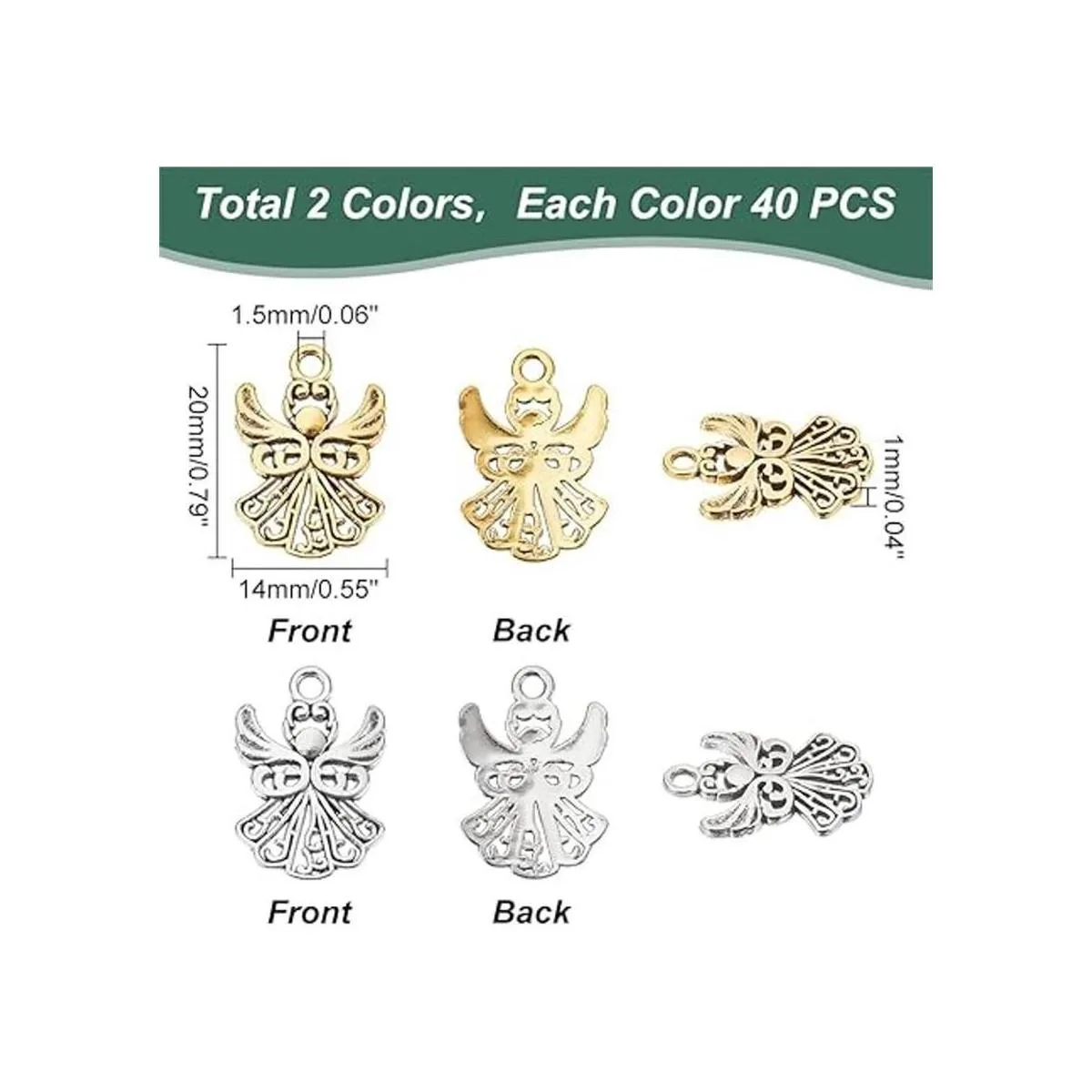 PH PandaHall Acerca de 56 dijes de corona de aleación de