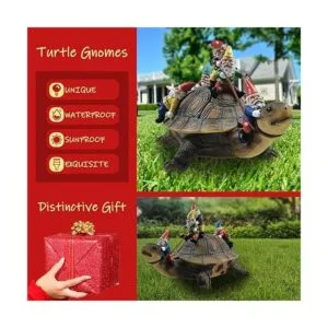 Sunthus Estatuas de tortuga de gnomo de jardín para_2
