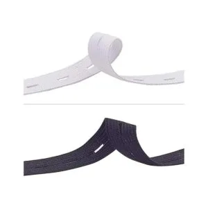 Benecreat Banda elástica de punto con ojales negros y 20