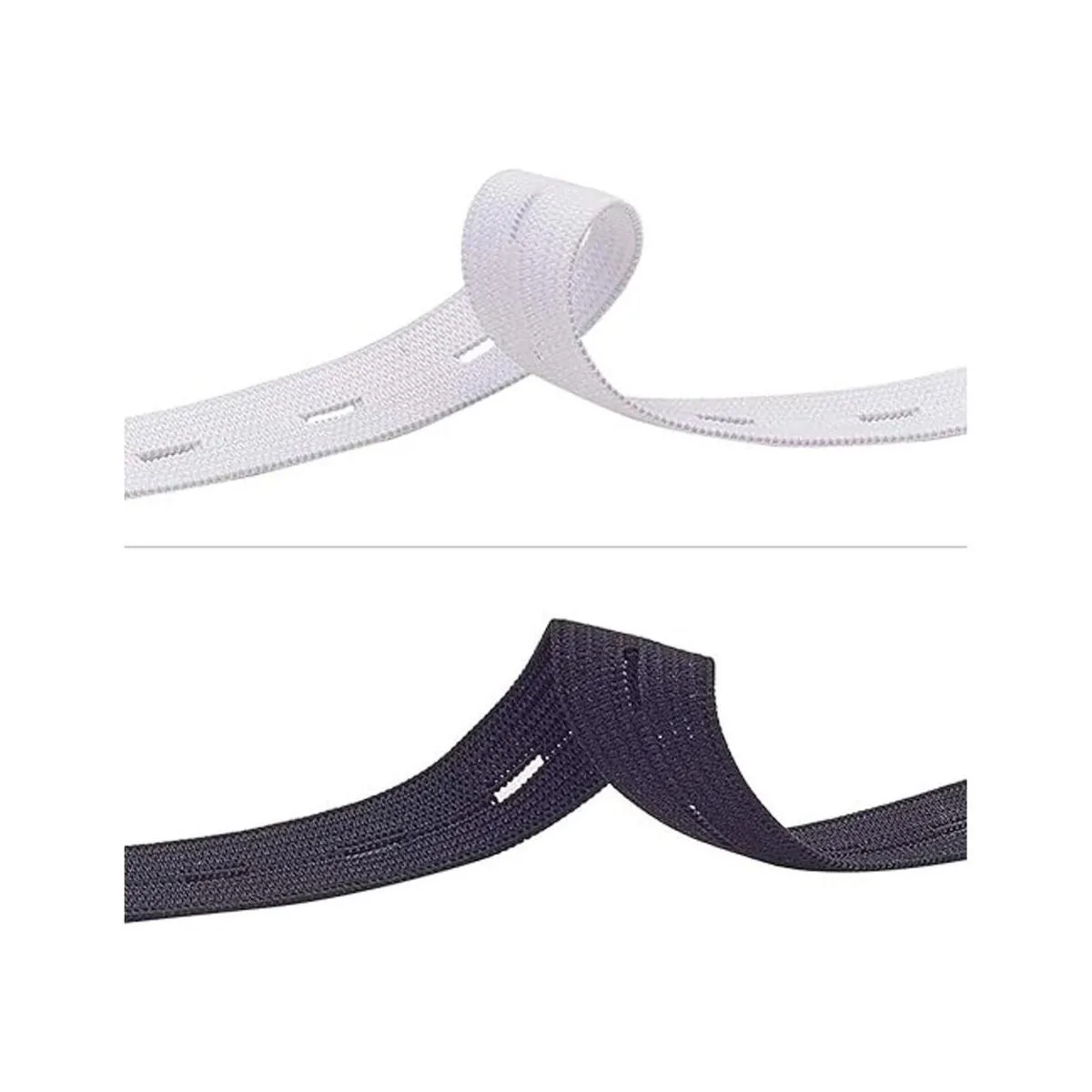 Benecreat Banda elástica de punto con ojales negros y 20