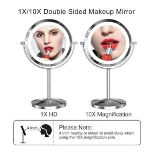 Gospire Espejo de maquillaje LED 1x10x aumento con_2