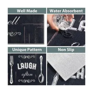 Carvapet 2 Pieces Kitchen Rug Set NonSlip Backing Mat_4