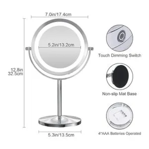 Gospire Espejo de maquillaje LED 1x10x aumento con_4
