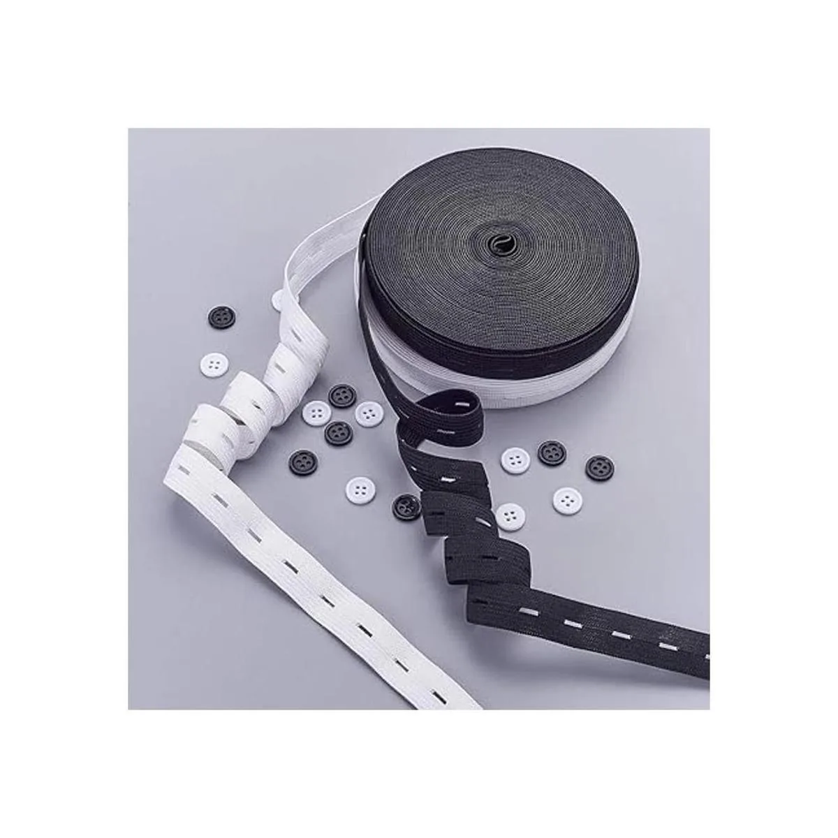 Benecreat Banda elástica de punto con ojales negros y 20