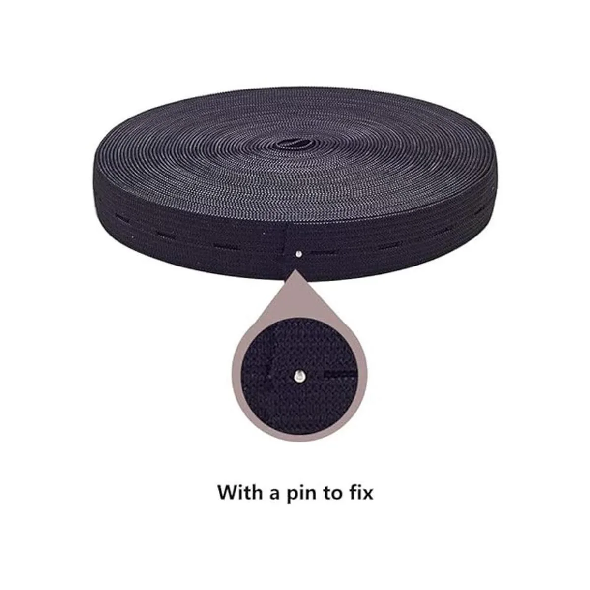 Benecreat Banda elástica de punto con ojales negros y 20