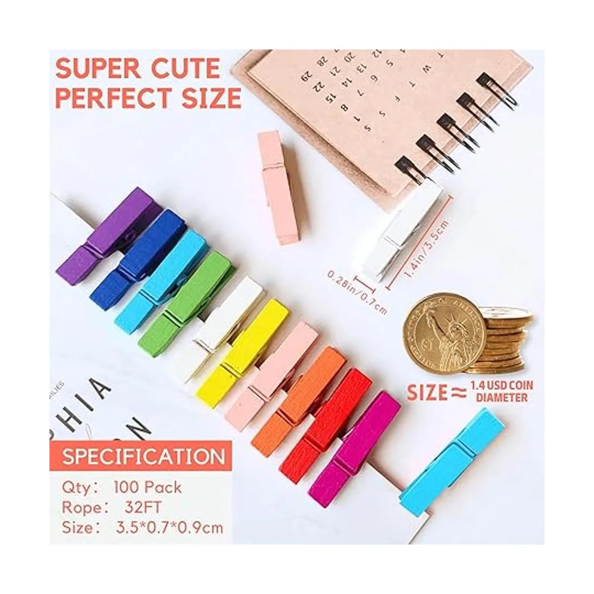 Mini alfileres de ropa para fotos pinzas pequeñas de_5