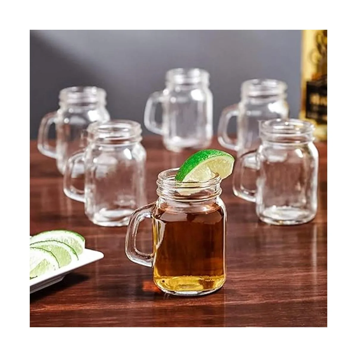 Kingrol Paquete de 16 vasos de 2 onzas con tapas frascos