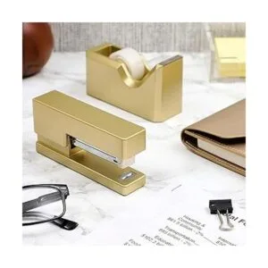 Gold Office Juego de grapadoras y dispensadores de cinta_2