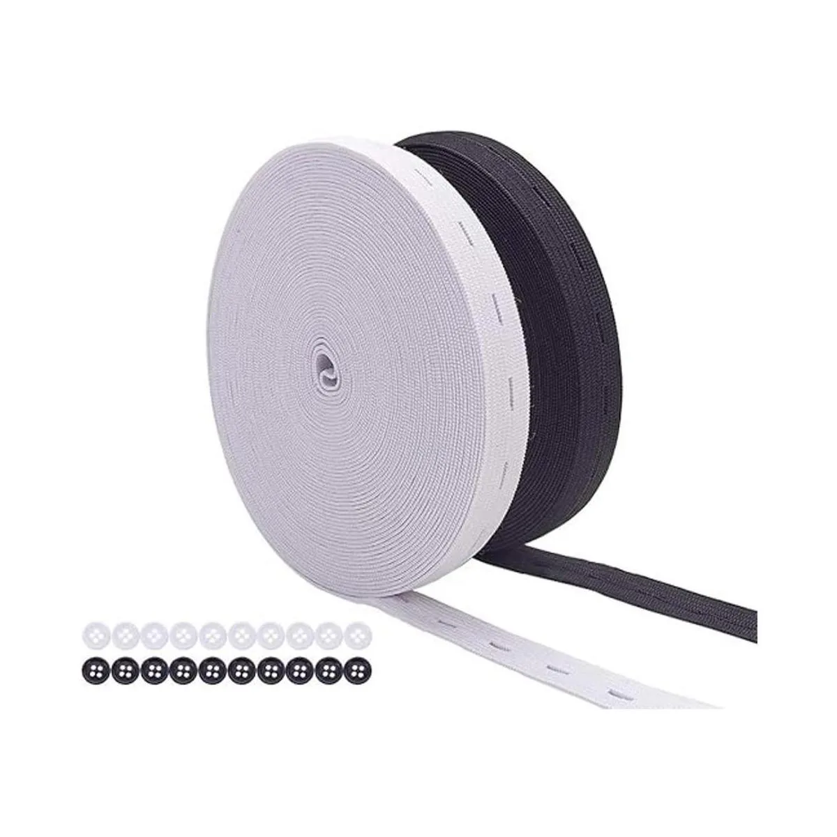 Benecreat Banda elástica de punto con ojales negros y 20