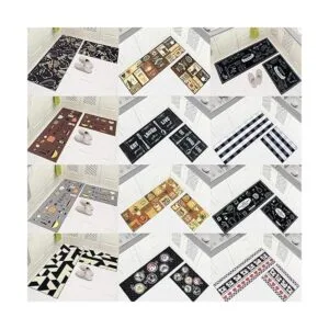 Carvapet 2 Pieces Kitchen Rug Set NonSlip Backing Mat_3