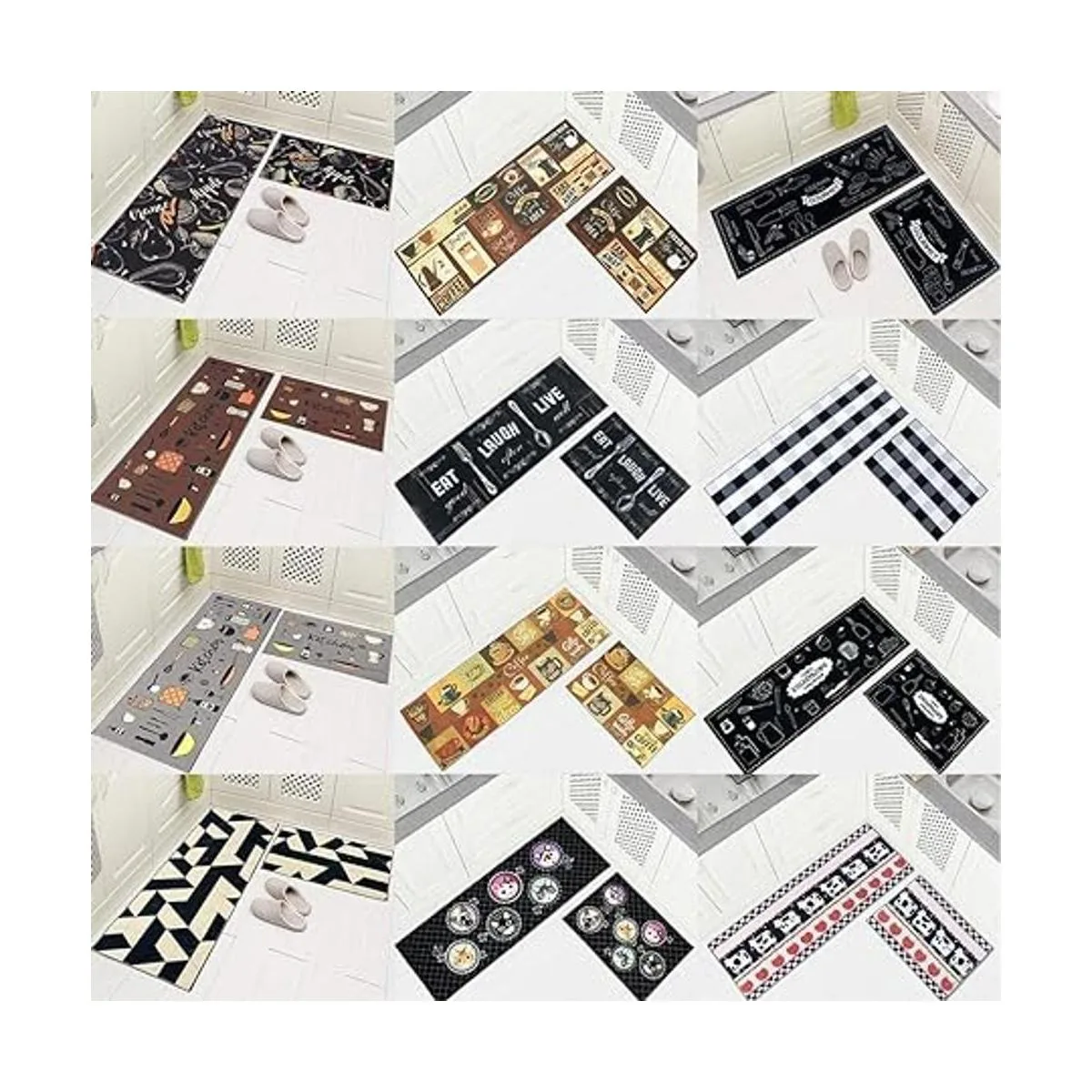 Carvapet 2 Pieces Kitchen Rug Set NonSlip Backing Mat_3