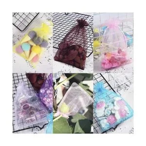 Bouraw Juego de 120 bolsas de organza de 4x6 pulgadas