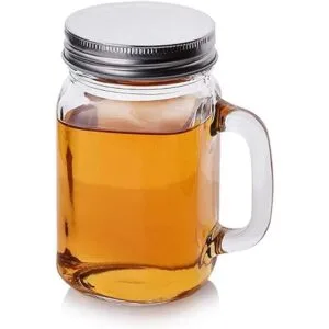 Kingrol Paquete de 16 vasos de 2 onzas con tapas frascos