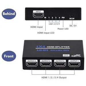 1x4 HDMI Splitter 1 in 4 Out HDMI Splitter Audio Video_3