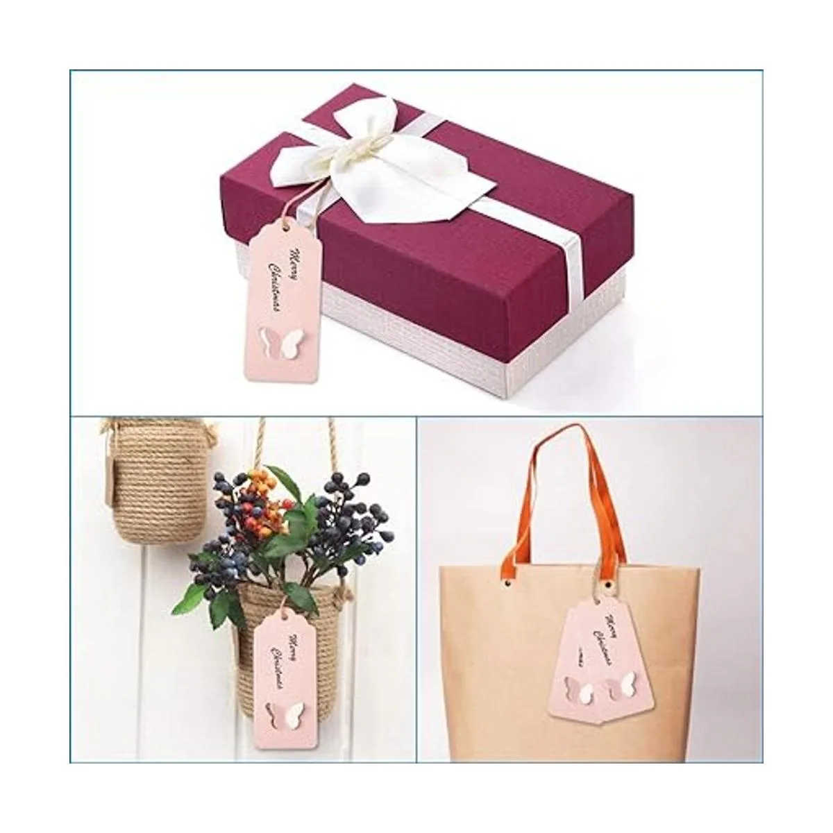 Pandahall Juego de 100 etiquetas de regalo de mariposa