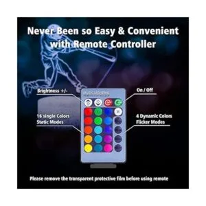 Lámpara 3D deportiva con control remoto y táctil varios_3