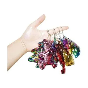 20 llaveros reversibles de lentejuelas de sirena con_2