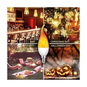 2 bombillas de llama E12 3 modos de luz LED de candelabro_4