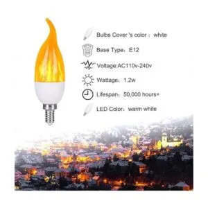 2 bombillas de llama E12 3 modos de luz LED de candelabro_2