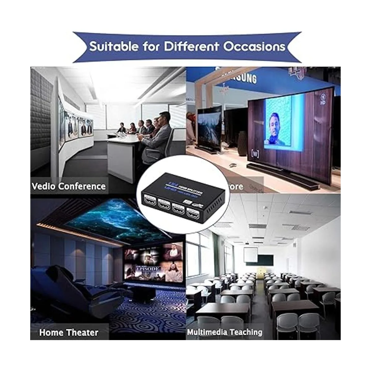 1x4 HDMI Splitter 1 in 4 Out HDMI Splitter Audio Video_6