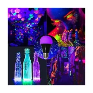 Bombillas LED UV negras paquete de 2 A19 E26 de 8 W para