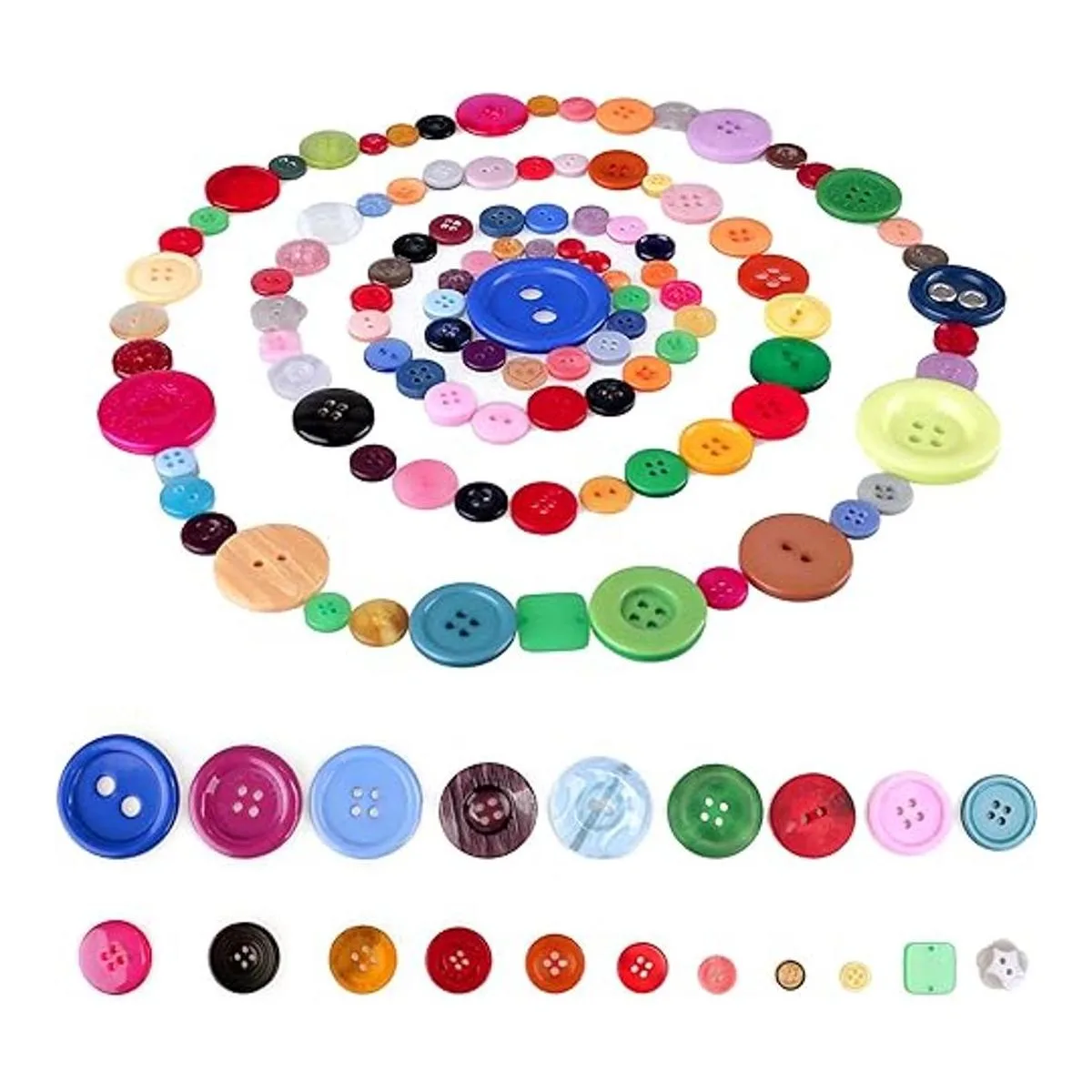 Greentime 1500 piezas de botones redondos de resina de_3