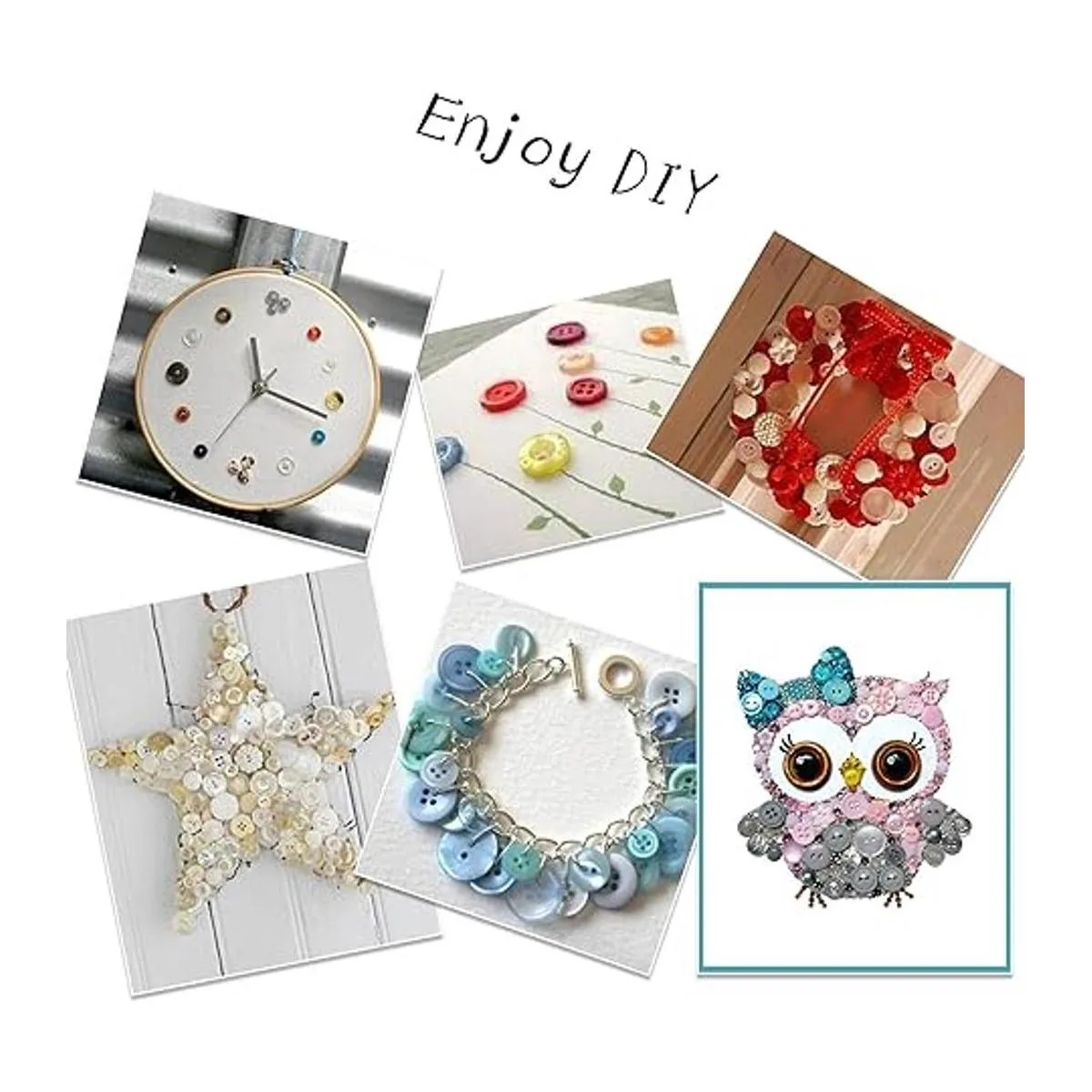 Greentime 1500 piezas de botones redondos de resina de_6